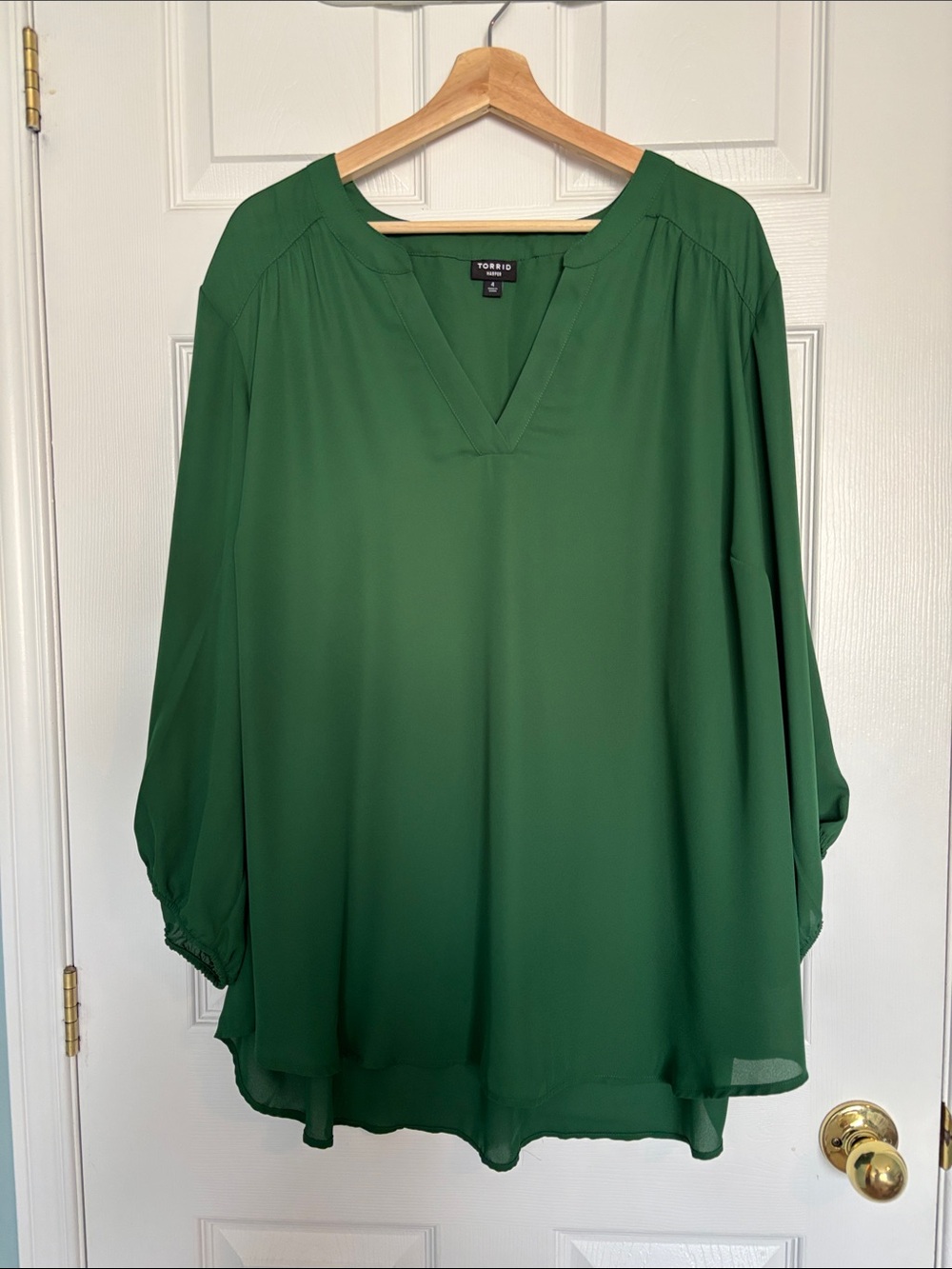 Torrid flowy split V neck Harper blouse